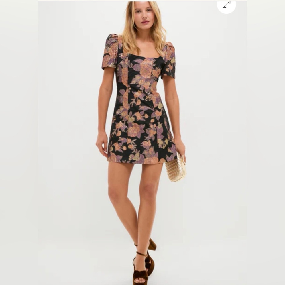 NWOT Tuckernuck Hyacinth House Black & Russet Jacquard Winthrop Mini Dress
